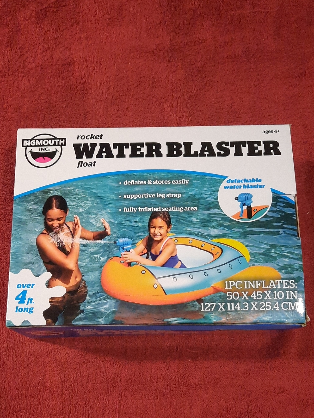 BigMouth Rocket Water Blaster Float - Orange/Blue Over 4 Ft Long